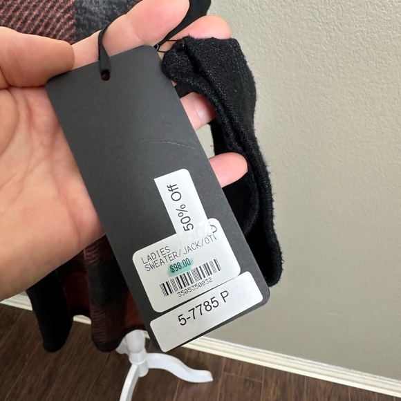 NWT Artex Fashions Plaid Pumpkin Spice Fall Halloween Cozy Cowl Neck Sweater - Picture 7 of 9